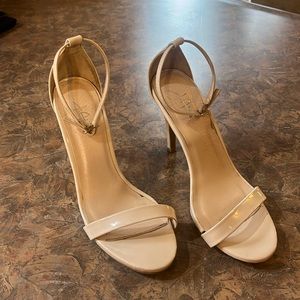 J.Adams paten leather strappy heals nude size 8